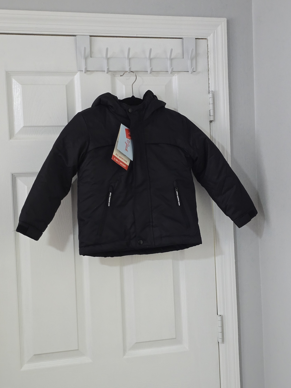 Cat & Jack Black Hooded Puffer Coat for Kids